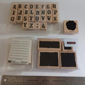 Stampin Up Just Journaling JRL CTMH Block Basics Alphabet Rubber Stamp Lot